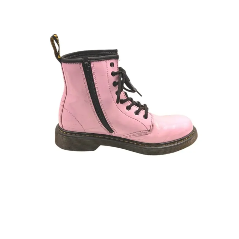 Dr. Martens 1460 8-Eye Patent Boot Pale Pink Kids Youth Side Zip Size 3  S4102